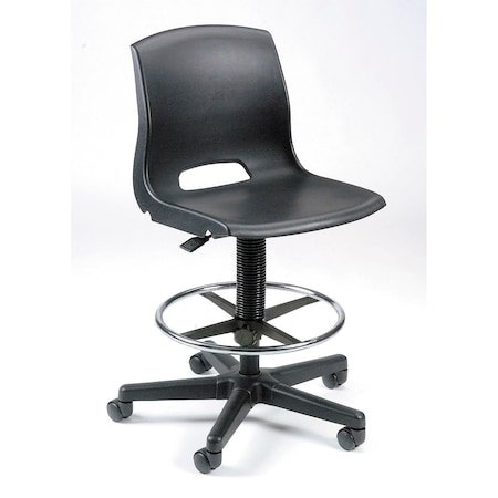 Global Industrial Contoured Plastic Stool, Black 506548